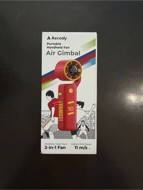 Aecooly Portable Handheld Air Gimbal Fan - Red & Yellow